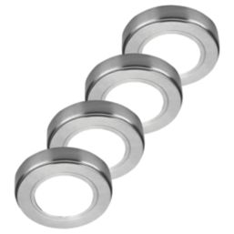 Sensio Hype R Pro Round LED Under Cabinet Lights Steel 8W 231 - 243lm 4 Pack