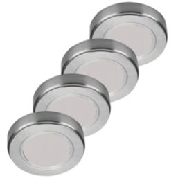 Sensio Hype R Pro Round LED Under Cabinet Lights Steel 8W 231 - 243lm 4 Pack