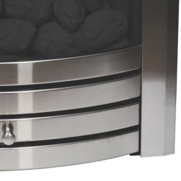Be Modern Design Brushed Steel Rotary Control Inset Gas Manual Fire 510mm x 123mm x 605mm