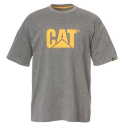 CAT Trademark Logo T-Shirt Short Sleeve Tee Shirts Grey 3X Large 50" Chest