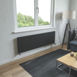 Ximax Oceanus Duplex 445mm x 1500mm 3901BTU Black Horizontal Designer Radiator