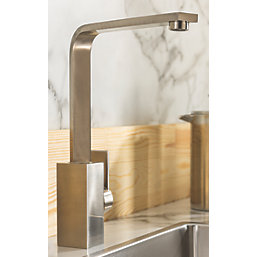 Streame by Abode Pixell Quad Single Lever Mono Mixer Kitchen Tap Brushed Nickel