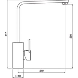 Streame by Abode Pixell Quad Single Lever Mono Mixer Kitchen Tap Brushed Nickel