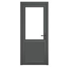 Crystal  1-Panel 1-Clear Light Left-Handed Anthracite Grey uPVC Back Door 2090mm x 890mm
