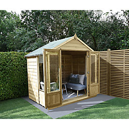 Forest Oakley 8' x 6' (Nominal) Apex Timber Summerhouse with Base & Assembly