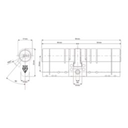 Smith & Locke Fire Rated 3 Star Diamond Double Cylinder Lock 50-40 (90mm) Satin Nickel
