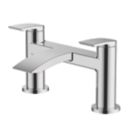 Refurb  Wye Chrome 128mm Deck Mounted Lever 2 Tap Holes Bath Mixer Tap
