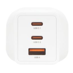 Masterplug 3-Outlet Type A & C Plug-In USB Charger White 5A