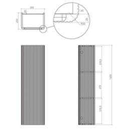 Essentials Genoa Wall-Mounted Bathroom Cabinet Latte Matt 350mm x 250mm x 1200mm