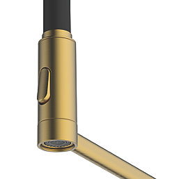 Clearwater Alasia Pull-Off Twin Spray Head Tap Brushed Brass PVD