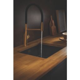 Clearwater Alasia Pull-Off Twin Spray Head Tap Brushed Brass PVD