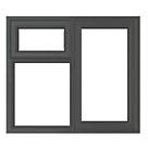 Crystal  Right-Hand Opening Clear Triple-Glazed Casement Anthracite on White uPVC Window 1190mm x 1190mm