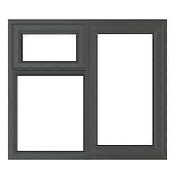 Crystal  Right-Hand Opening Clear Triple-Glazed Casement Anthracite on White uPVC Window 1190mm x 1190mm
