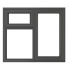 Crystal  Right-Hand & Top Opening Clear Triple-Glazed Casement Anthracite on White uPVC Window 1190mm x 1190mm
