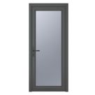 Crystal  Fully Glazed 1-Obscure Light Right-Handed Anthracite Grey uPVC Back Door 2090mm x 840mm