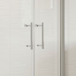 Framed Offset Quadrant Shower Enclosure LH&RH Polished Silver Effect/Clear 900mm x 760mm x 1850mm