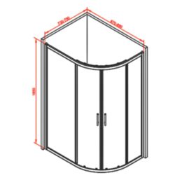 Framed Offset Quadrant Shower Enclosure LH&RH Polished Silver Effect/Clear 900mm x 760mm x 1850mm