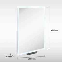 Sensio Luka Rectangular Illuminated Smart Mirror With 710 - 1267lm LED Light 500mm x 700mm