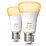 Philips Hue White Ambiance Bluetooth ES A19 LED Smart Light Bulb 8.5W 806lm 2 Pack