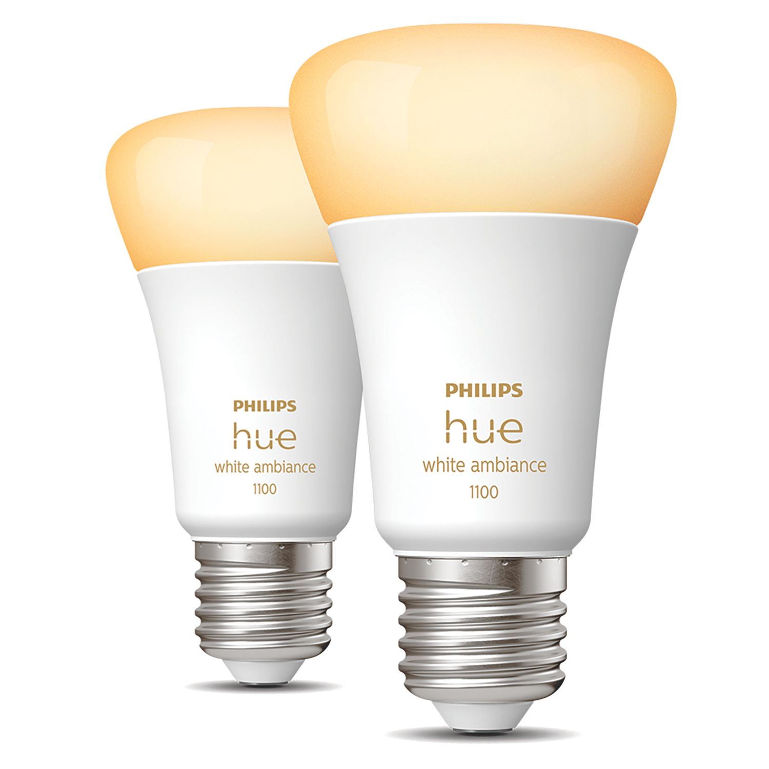 Philips Hue White Ambiance Bluetooth E27 A19 LED Smart Light Bulb 8.5W 806lm 2 Pack (641PP)