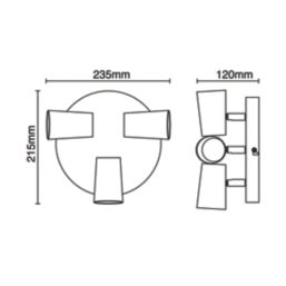 Inlight Harvey Round 3-Light Spotlight Satin Nickel