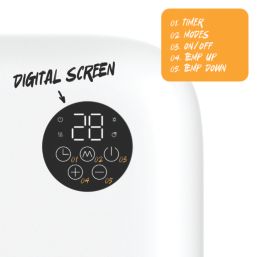 TCP  2000W Electric Wall-Mounted Vertical Fan Heater White