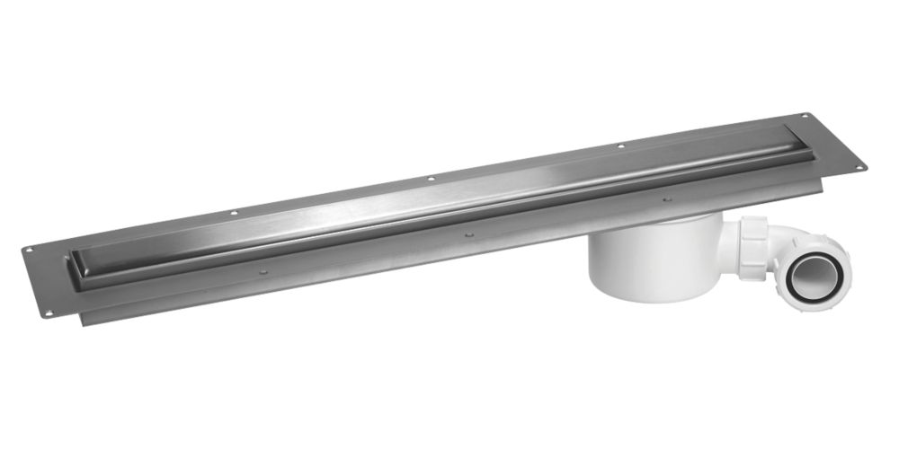 McAlpine CD600-O-B Slimline Channel Drain Brushed Stainless Steel 610mm x 88mm
