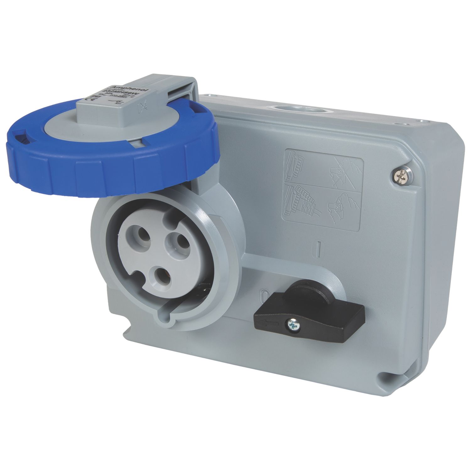 Amphenol 32A 2P+E Socket 250V (6423F)