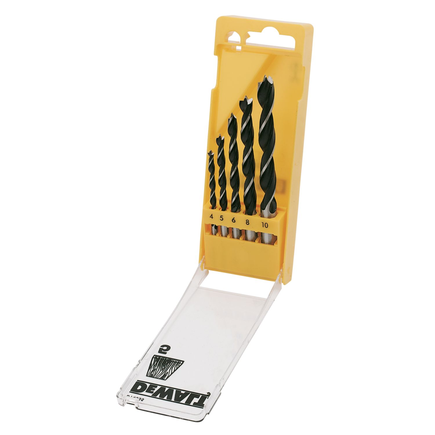 DeWalt Straight Shank Triple-Flute Brad Point Wood Drill Bit Set 5 Pcs (64247)