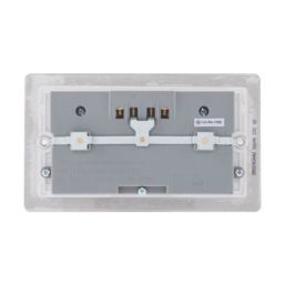 LAP  13A 2-Gang Unswitched Socket + 4.2A 10.5W 4-Outlet Type A USB Charger Brushed Stainless Steel with White Inserts