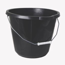 Plastic Builders Bucket Black 14Ltr