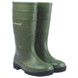 Dunlop Protomastor 142VP Size 12  Green Steel Toe Cap Safety Wellies