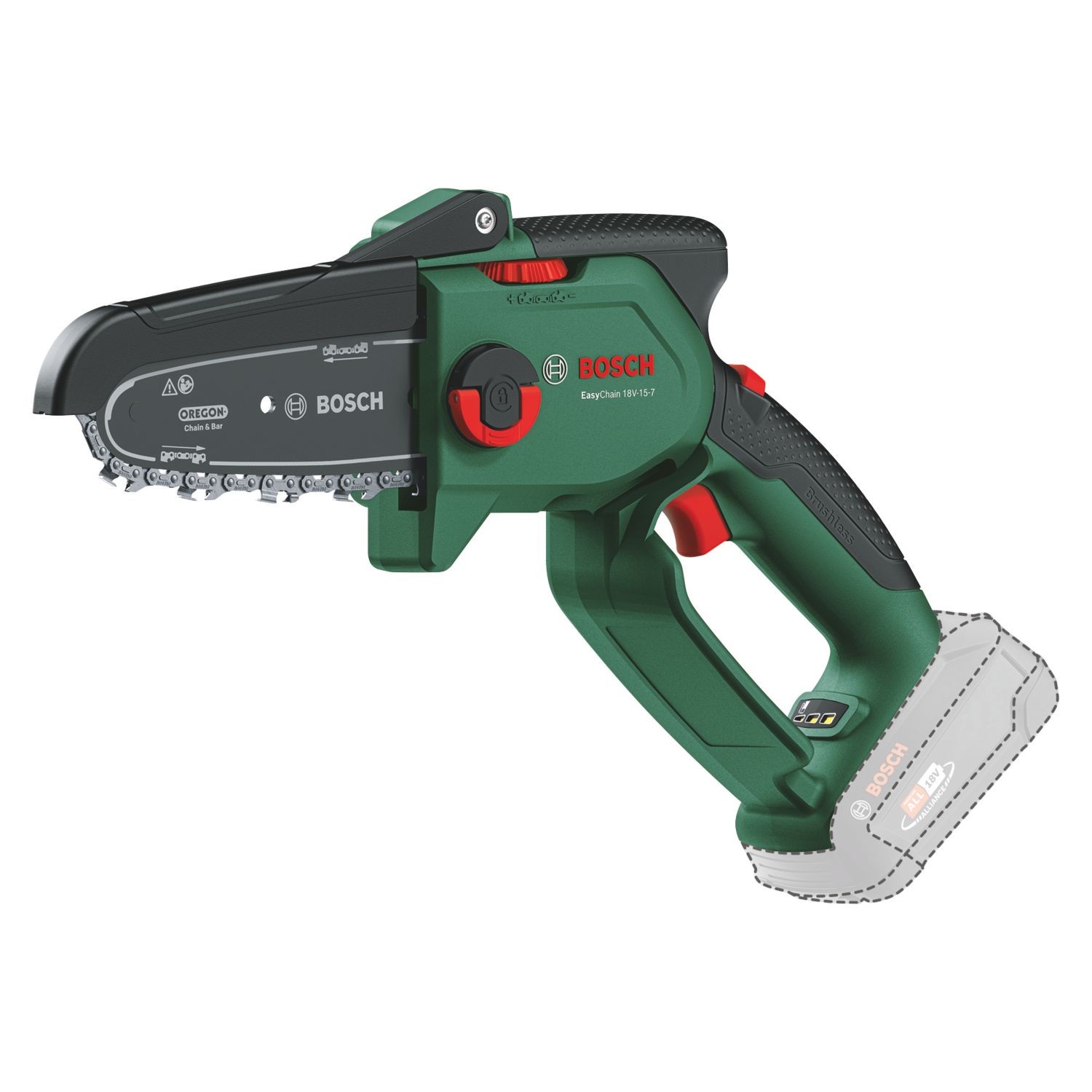 Bosch EasyChain 18V-15-7 18V Li-Ion Power for All Brushless Cordless 15cm Chainsaw - Bare (642AG)