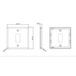 Knightsbridge  1-Module Grid Faceplate Brushed Chrome