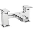 Refurb Bristan Cobalt Chrome 125mm Deck Mounted Lever 2 Tap Holes Bath Mixer Tap