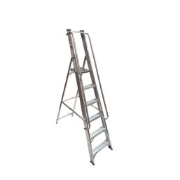Lyte Aluminium 2.16m 6 Step Platform Step Ladder With Handrail