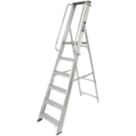 Lyte Aluminium 1.87m 6 Step Platform Step Ladder With Handrail