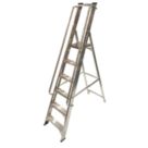 Lyte Aluminium 2.16m 6 Step Platform Step Ladder With Handrail