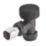 ETAL Danva 15mm x 1/2" Anthracite Angled & L/S Modern Thermostatic Radiator Valve & Lockshield