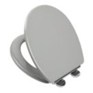 Croydex Lugano Soft-Close with Quick-Release Toilet Seat Moulded Wood Grey