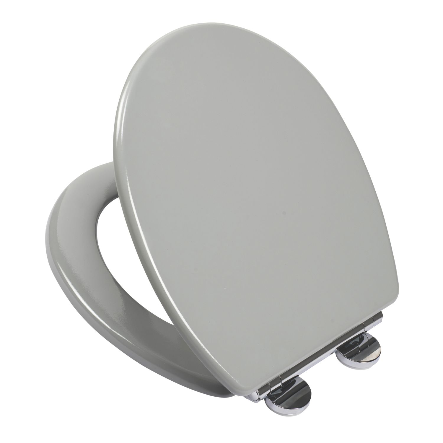 Croydex Lugano Soft-Close with Quick-Release Toilet Seat Moulded Wood Grey (642KK)