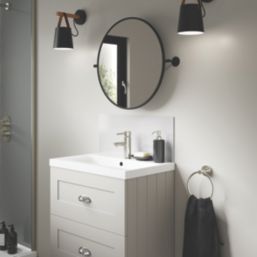 Splashwall Vanity Splashback Gloss Glacier White/Neptune Blue 250mm x 600mm x 4mm