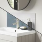 Splashwall Vanity Splashback Gloss Glacier White/Neptune Blue 250mm x 600mm x 4mm