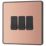 British General Evolve 20 A  16AX 3-Gang 2-Way Light Switch  Copper with Black Inserts