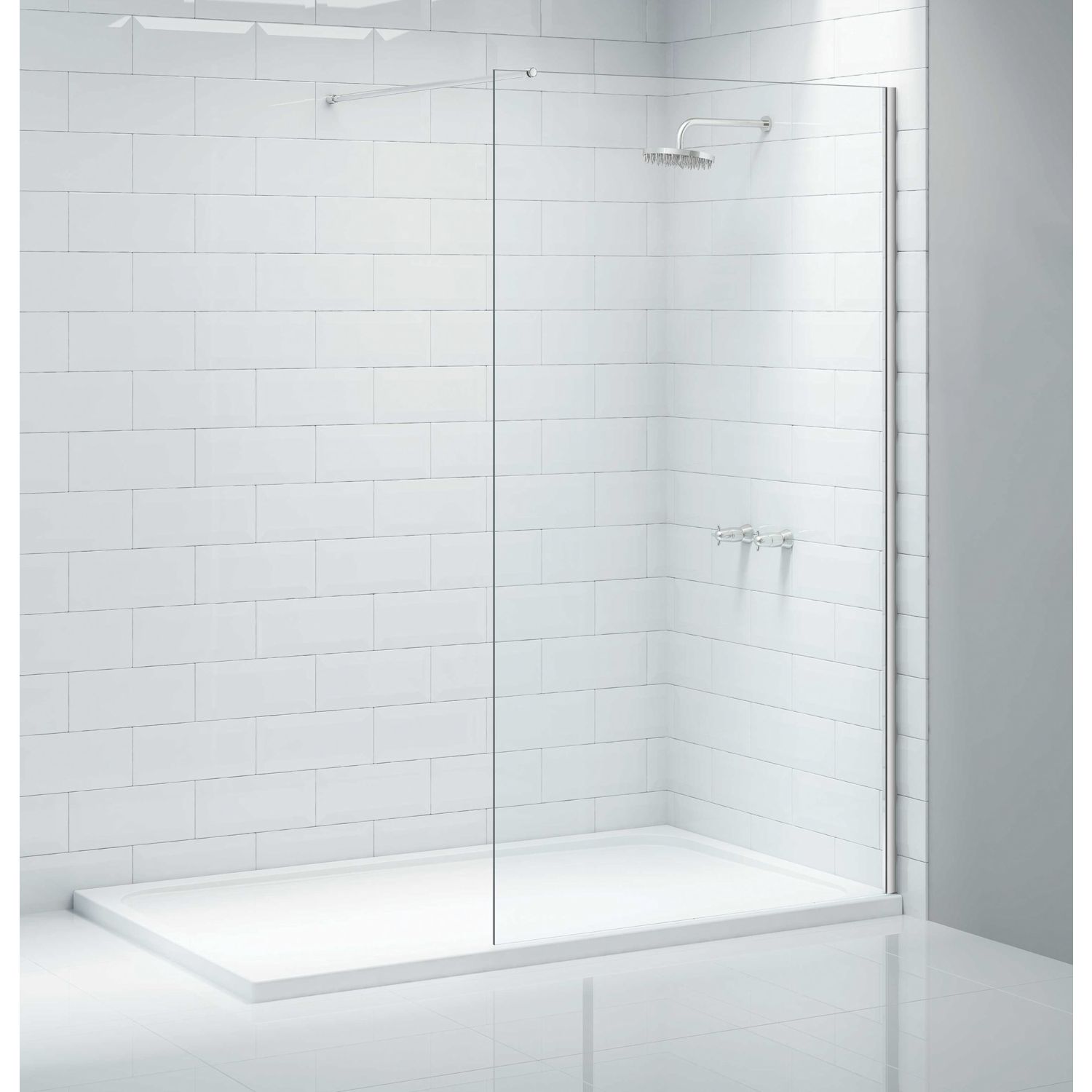 Triton Neo Frameless Showerwall Chrome 800mm x 2015mm (642TK)