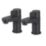 Swirl Caldew Black 120mm Deck Mounted Lever 2 Tap Holes Bath Pillar Tap