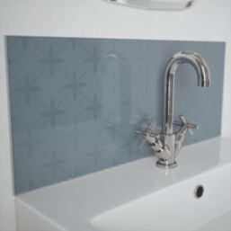 Laura Ashley Wicker Self-Adhesive Bathroom Splashback Gloss Chalk Blue 250mm x 600mm x 4mm