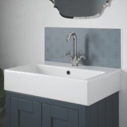 Laura Ashley Wicker Self-Adhesive Bathroom Splashback Gloss Chalk Blue 250mm x 600mm x 4mm