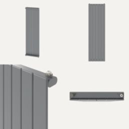 Flomasta  1800mm x 433mm 3088BTU Silver Vertical Designer Radiator
