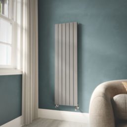 Flomasta  1800mm x 433mm 3088BTU Silver Vertical Designer Radiator